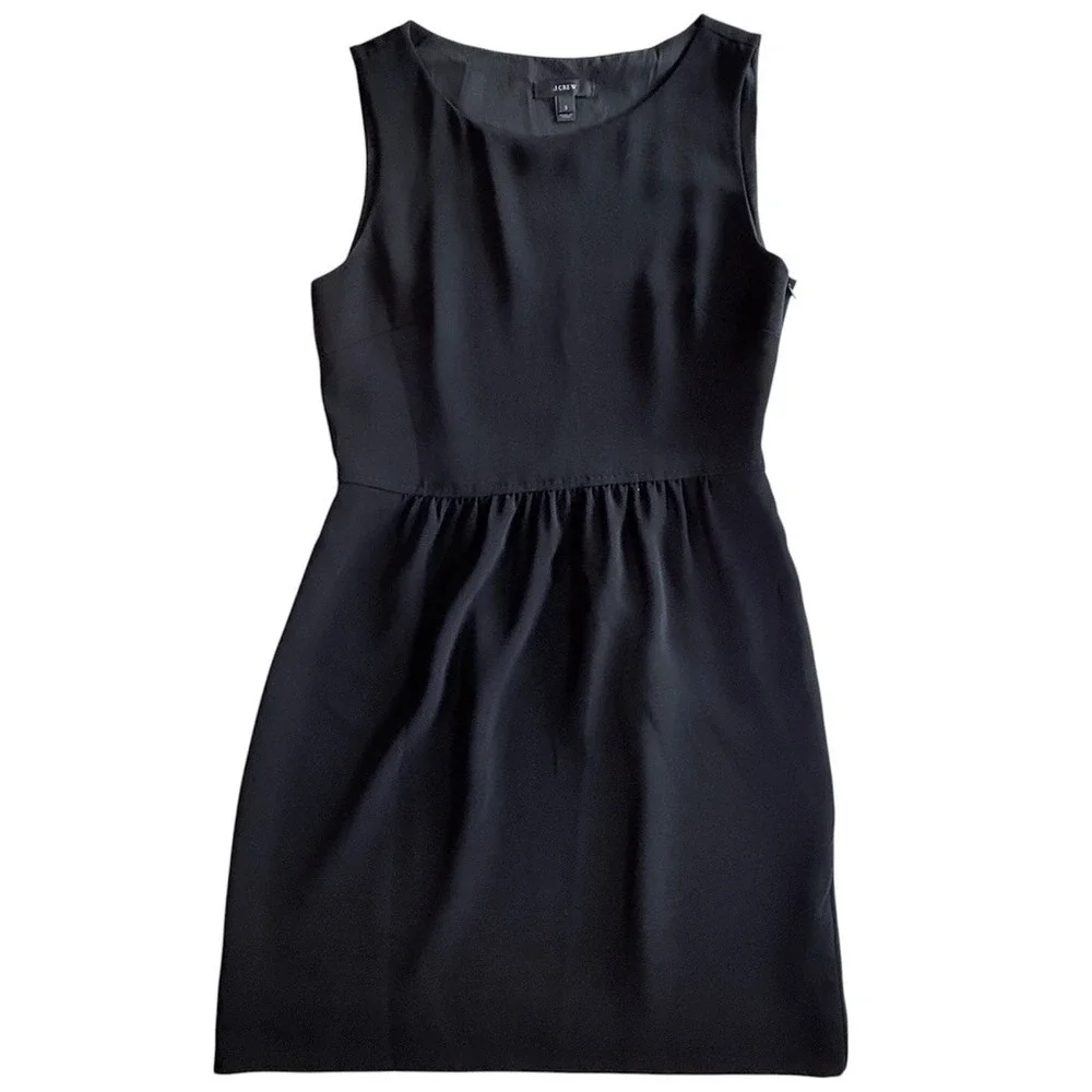 J.Crew Dress Womens 2 Black Sleeveless Fit & Flare Mini‎ 58579
